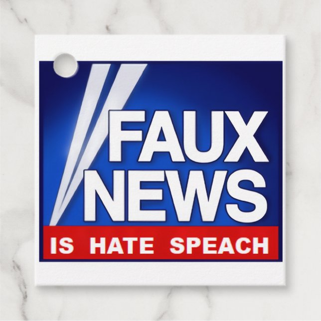 Faux News Geschenkanhänger (Vorderseite)