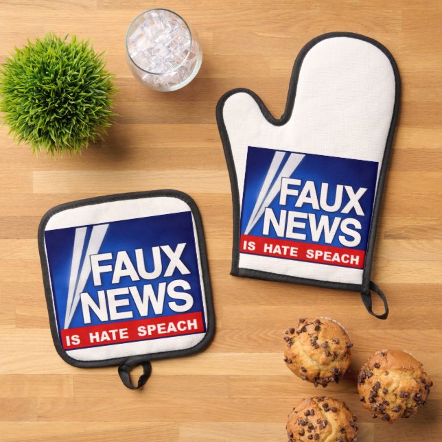 Faux News Ofenhandschuh & Topflappen-Set (Oben Unten)