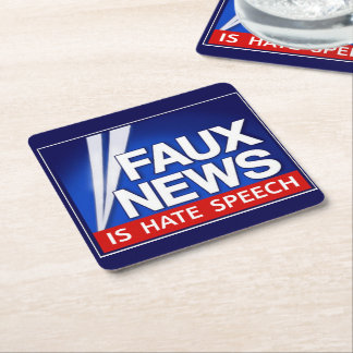 FAUX news Rechteckiger Pappuntersetzer