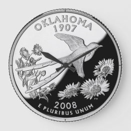 Faux Oklahoma State Quarter Clock Große Wanduhr
