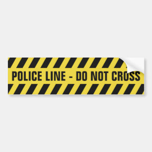 Faux Police Line custom text bumpersticker Autoaufkleber