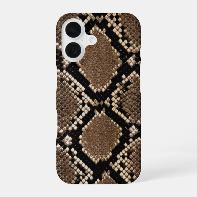 Faux Python Snake Skin iPhone 16 Hülle (Rückseite)