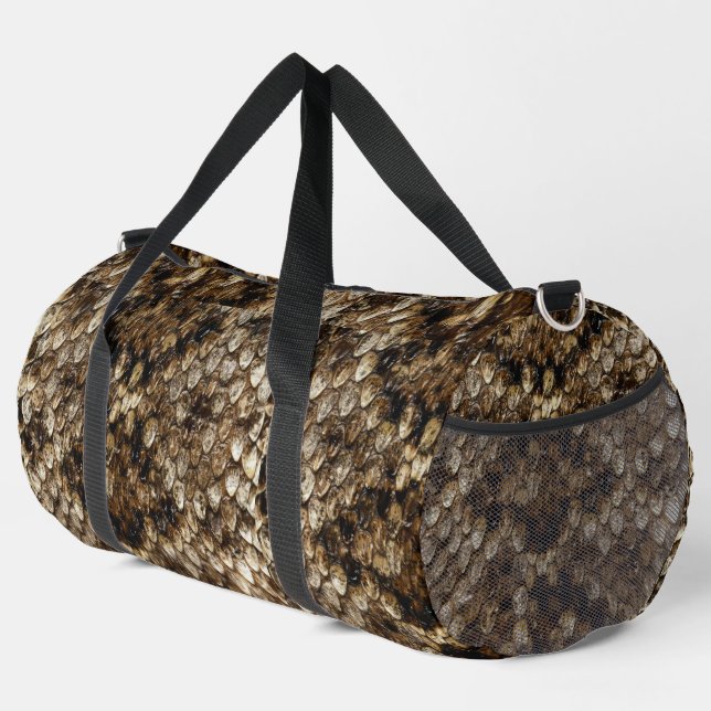 Faux Rattlesnake Snakeskin Duffle Bag (Rechte Ecke)