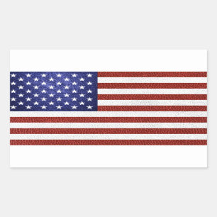 Faux Red White Blue Leather USA Flag Rechteckiger Aufkleber