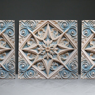 Faux-Relief-Blumen-Marokkanisches Fliesen-Homedeko Fliese