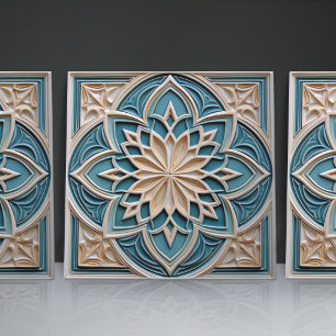Faux-Relief-Blumen-Marokkanisches Fliesen-Homedeko Fliese