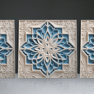 Faux-Relief-Blumen-Marokkanisches Fliesen-Homedeko Fliese