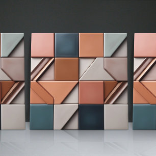 Faux-Relief-Glasur Blau-Braun-Orange-Homedekor Fliese