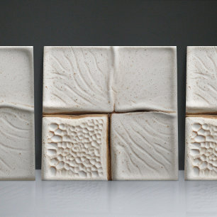 Faux-Relief-Glasur Weiße Minimalistische Heimdekor Fliese