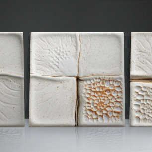 Faux-Relief-Glasur Weiße Minimalistische Heimdekor Fliese