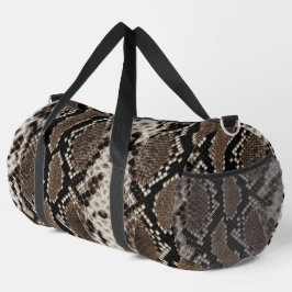 Faux Reticulated Python Snake Skin Duffle Bag