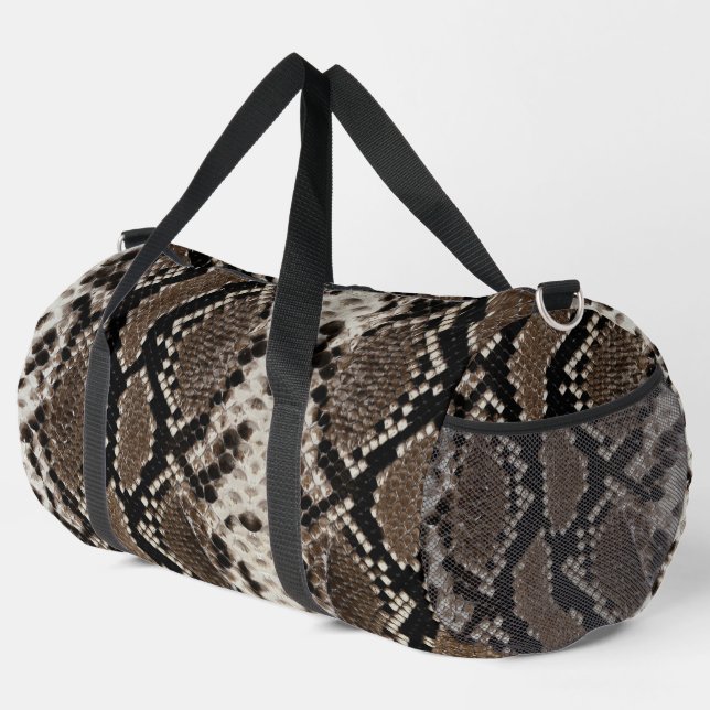 Faux Reticulated Python Snake Skin Duffle Bag (Rechte Ecke)