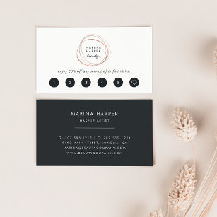 Faux Rose Gold Abstract Logo Loyalty Cards Treuekarte