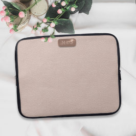 Faux Rose Gold Leather Pretty Blush Pink Modern Laptopschutzhülle