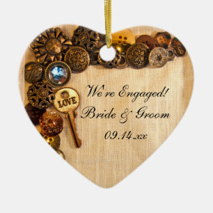 Faux-Rustik-Buttons Verlobung Keramik Ornament