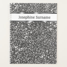 Faux-Silber-Glitter-Textur-Look & Benutzerdefinier Planer