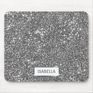Faux-Silber-Glitter-Textur-Look & Benutzername Mousepad