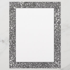 Faux-Silbergrau-Glitter-Textur-Design Briefbogen