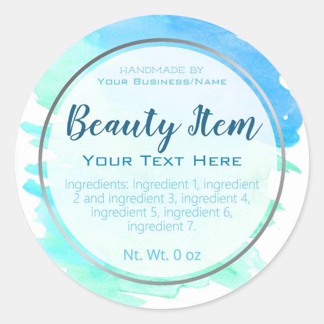 Faux Silver Foil Handmade Skin Care Business Runder Aufkleber (Vorderseite)