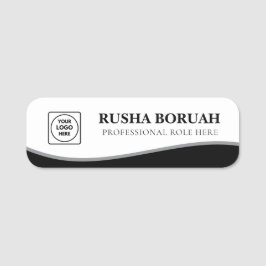 Faux Silver Gradient Logo Badge nametags Namensschild