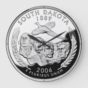 Faux South Dakota State Quarter Clock Große Wanduhr