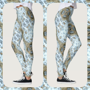 Faux-Spitze Naturinspiriert Leggings