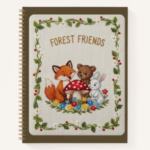 Faux-Stickerei-Nursery-Dekor & Kinder-Andenken Notizbuch