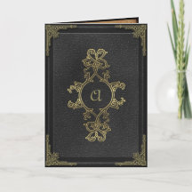 Faux-Vintage-Buchcover - Gotische Hochzeits-Einlad