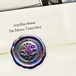 Faux Wax Envelope Seal Style 4 Purple 21 Sticker