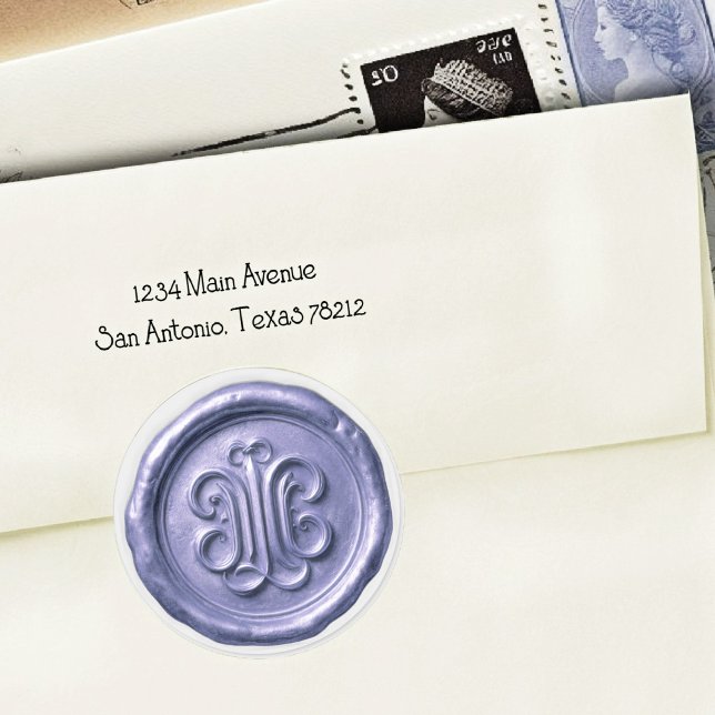 Faux Wax Seal Deep Impression Blue 4 Runder Aufkleber (Von Creator hochgeladen)
