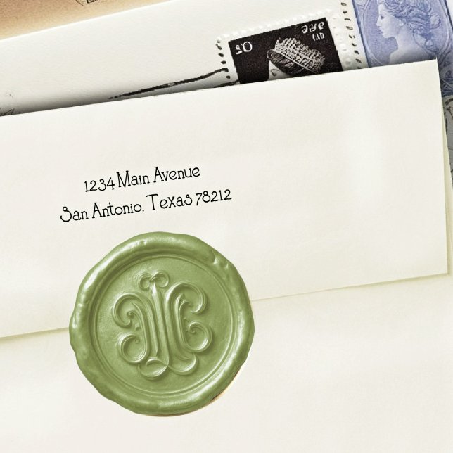 Faux Wax Seal Deep Impression Green Runder Aufkleber (Von Creator hochgeladen)