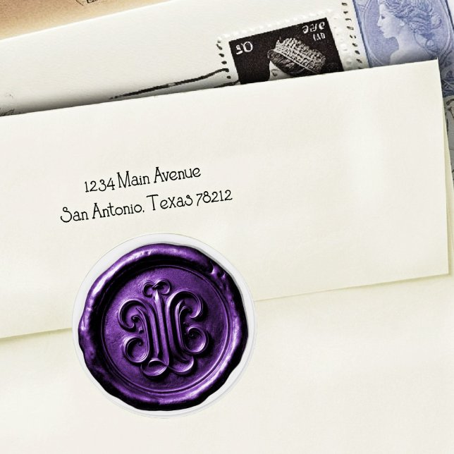 Faux Wax Seal Deep Impression Purple 3 Runder Aufkleber (Von Creator hochgeladen)