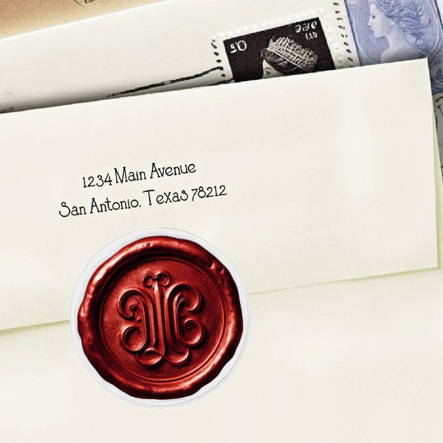 Faux Wax Seal Deep Impression Red Runder Aufkleber (Von Creator hochgeladen)