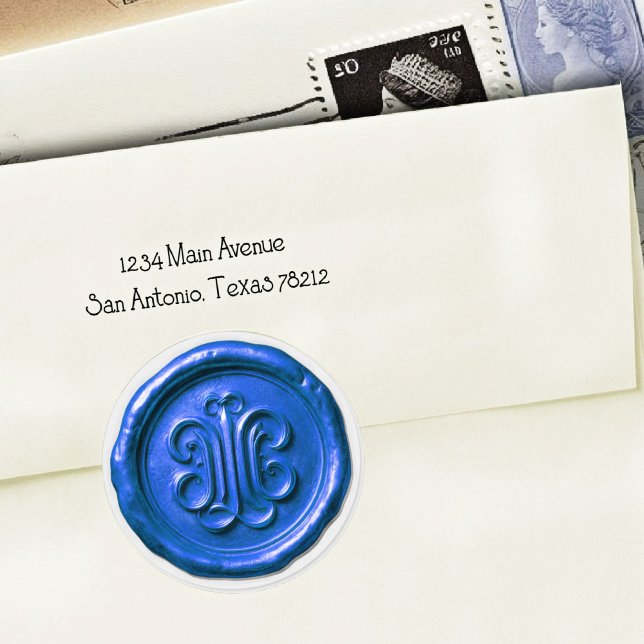 Faux Wax Seal Deep Impression True Blue Runder Aufkleber (Von Creator hochgeladen)