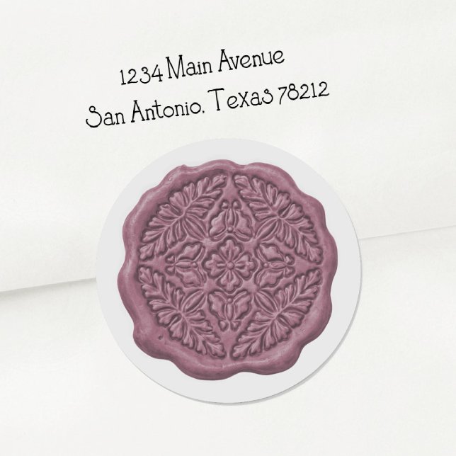 Faux Wax Seal, Orchid Purple Runder Aufkleber (Von Creator hochgeladen)