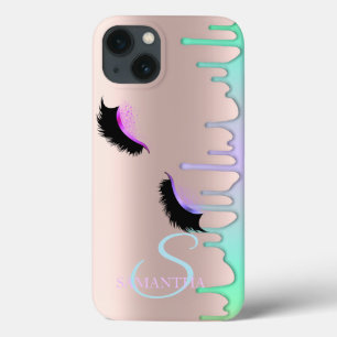 Faux Wimpern Regenbogen-Tropfen Roségold Case-Mate iPhone Hülle