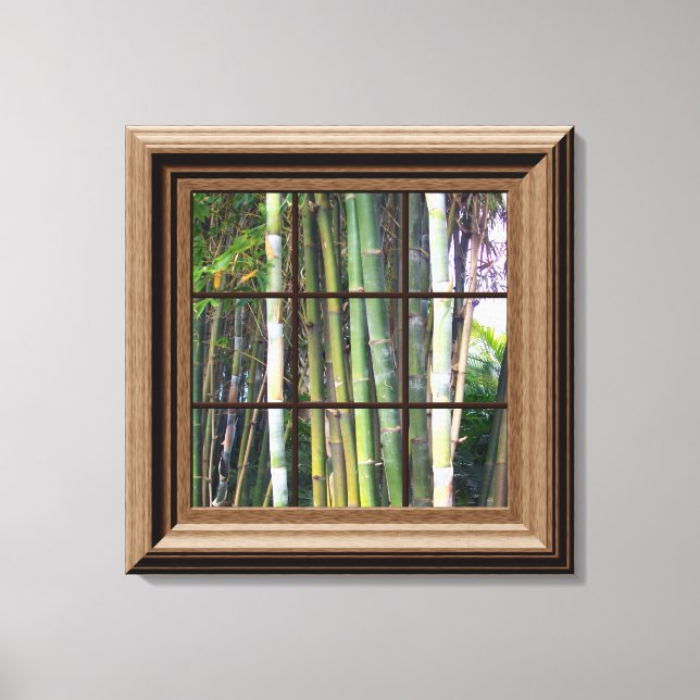Faux Window Scene Bamboo View Canvas Wall Art Leinwanddruck (Vorderseite)