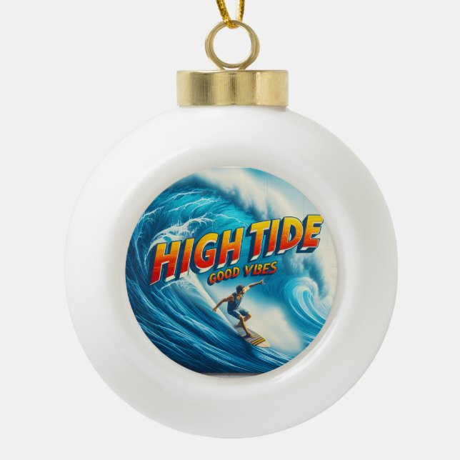 Faux Wrapped Canvas Print Keramik Kugel-Ornament (Vorderseite)