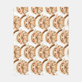 Faux yarn notch-hook Santa face Christmas Fleecedecke