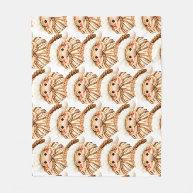 Faux yarn notch-hook Santa face Christmas Fleecedecke (Vorderseite)