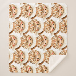 Faux yarn notch-hook Santa face Christmas Sherpadecke