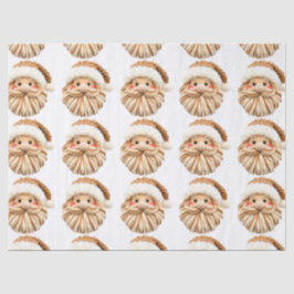 Faux Yarn Notch-Hook Santa Face Christmas Wrapping Seidenpapier