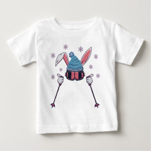 Faux-Yarn-Ski-Hase Winter Humor Baby T-shirt