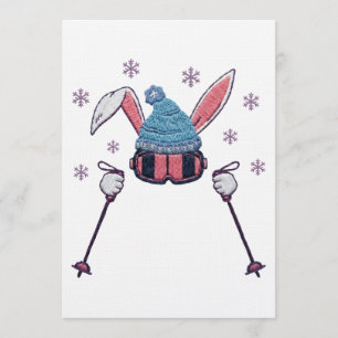 Faux-Yarn-Ski-Hase Winter Humor Einladung