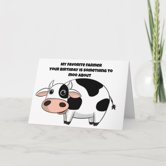 FAV *BAUERN* GEBURTSTAG ETWAS FÜR MOO KARTE (Vorderseite)