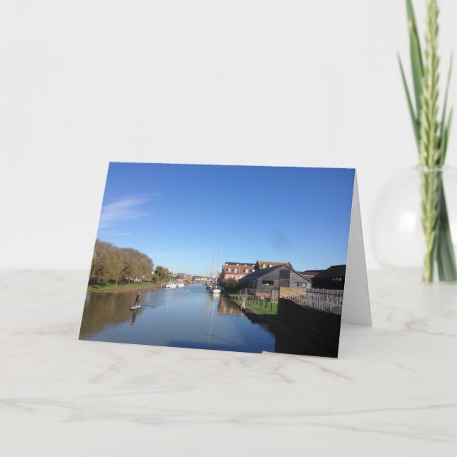 Faversham Creek, England, mit Paddle Boarder Karte (Vorderseite)