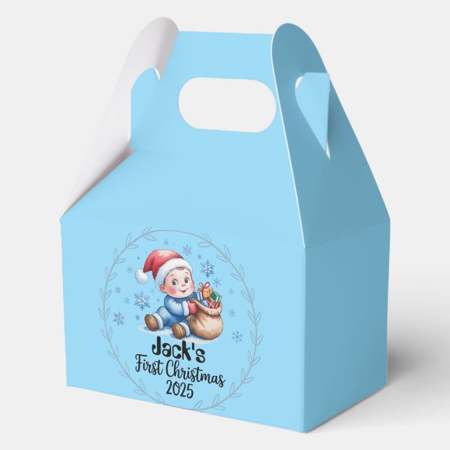 Favor Box-Baby's First Christmas Favor Boxes Geschenkschachtel (Vorderseite)