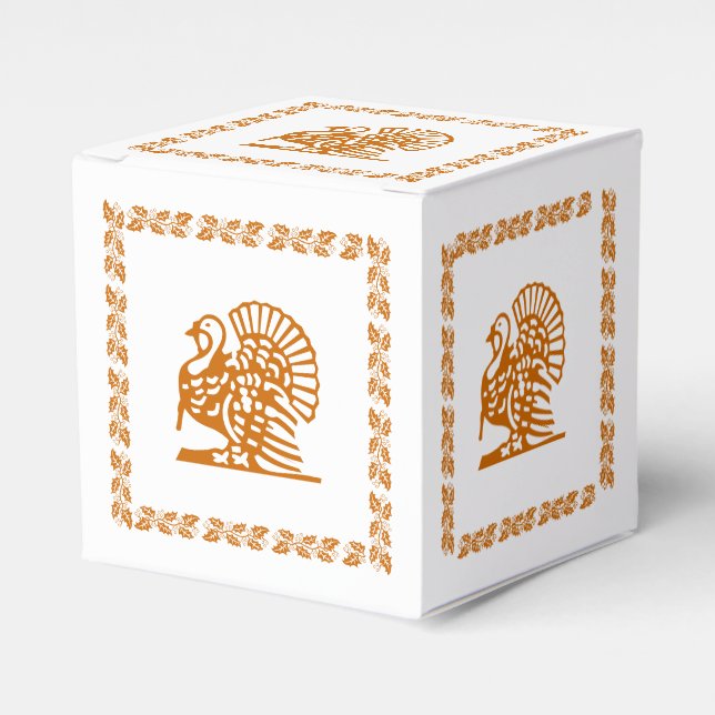 Favor Box - Türkei und Leafy Garland Geschenkschachtel (Vorderseite)