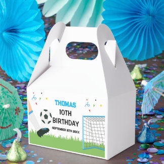 Favor Boxes Futbol Soccer Birthday boy party Geschenkschachtel