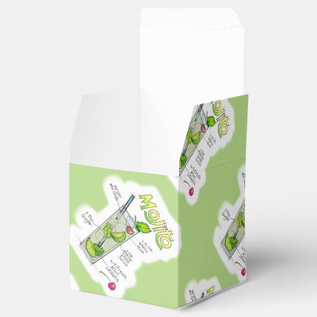 FAVOR BOXES - MOJITO RECIPE COCKTAIL ART GESCHENKSCHACHTEL (Geöffnet)